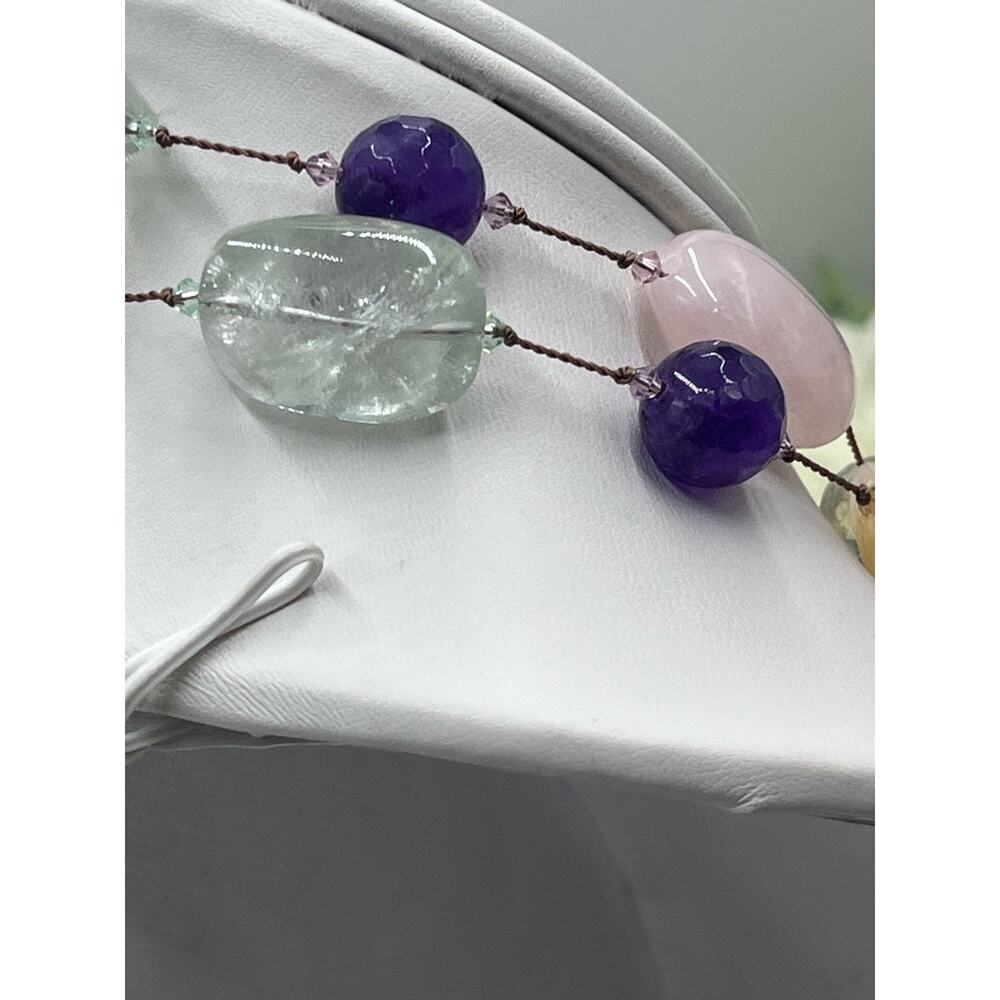 Margo Morrison GREEN, PURPLE AMETHYST, CITRINE, LEMON QUARTZ, Necklace New Other - Picture 9 of 16